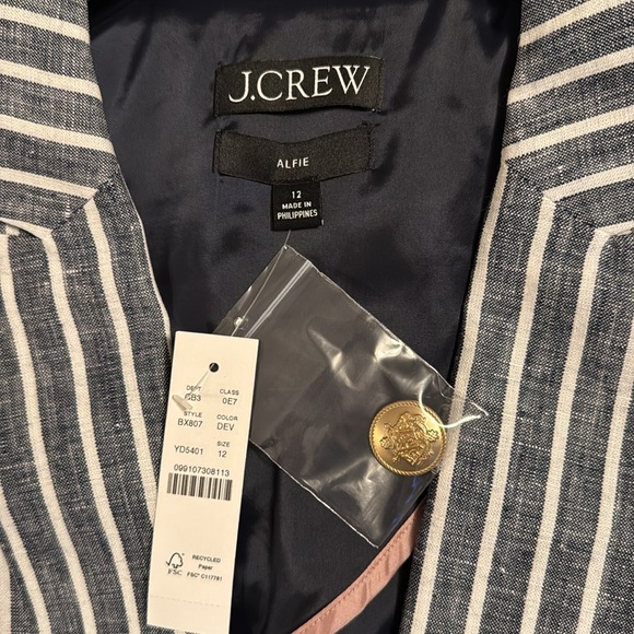 J.Crew Alfie blazer in striped linen BX807 - Picture 5 of 11